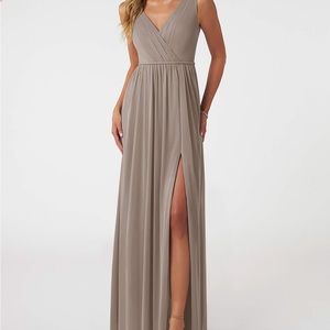 Azazie Taupe Bridesmaid dress